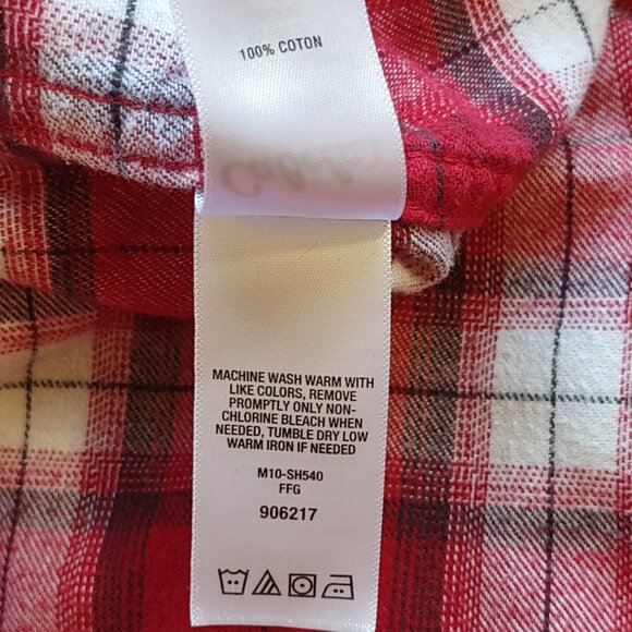 Cabelas Men's 2XL-Tall Red Plaid Flannel Shirt Button Up Long Sleeves - Picture 10 of 10